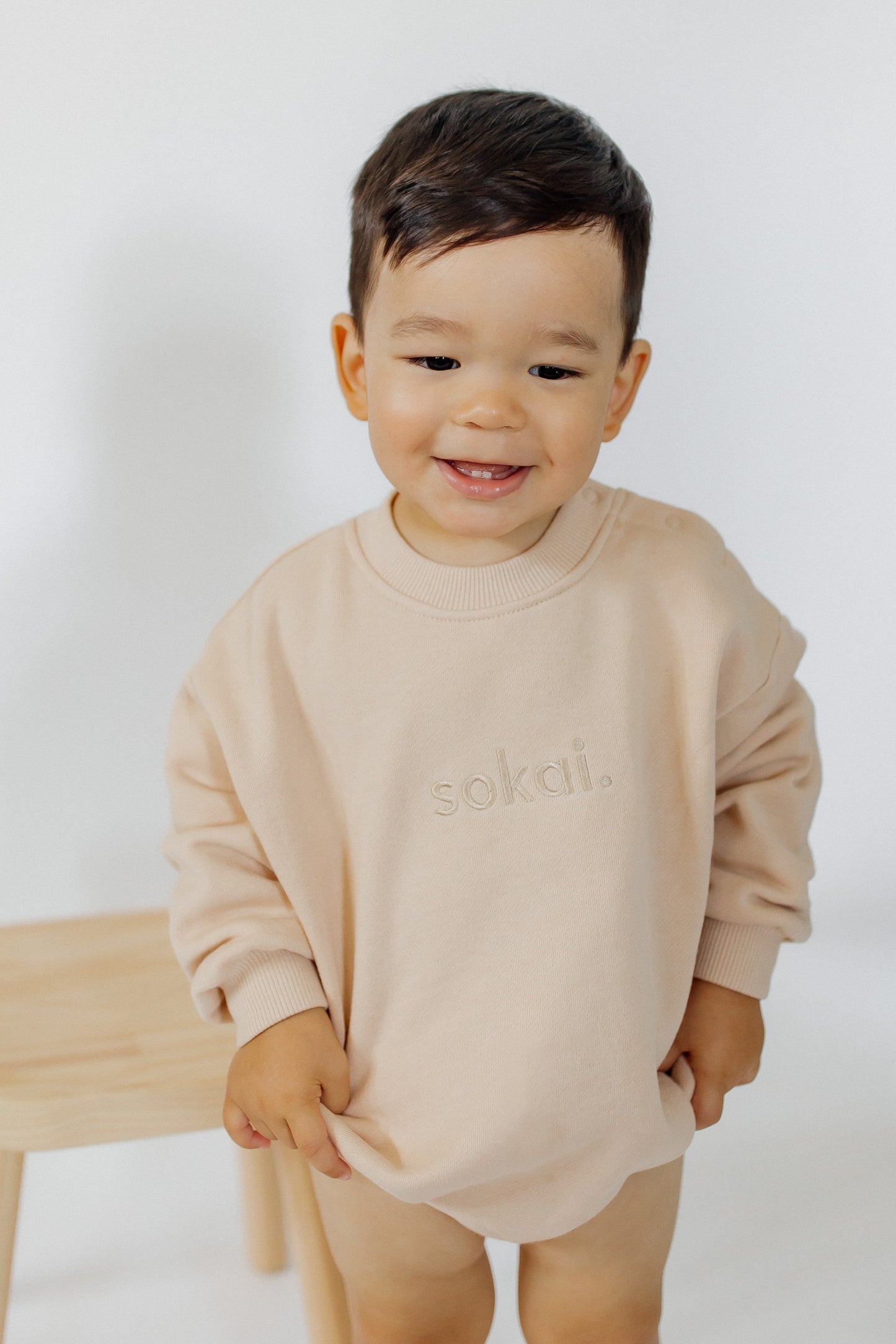sweatshirt bubble romper.